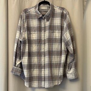 Ridgecut Women's Plaid Button Down Shirt - Lavender and Brown